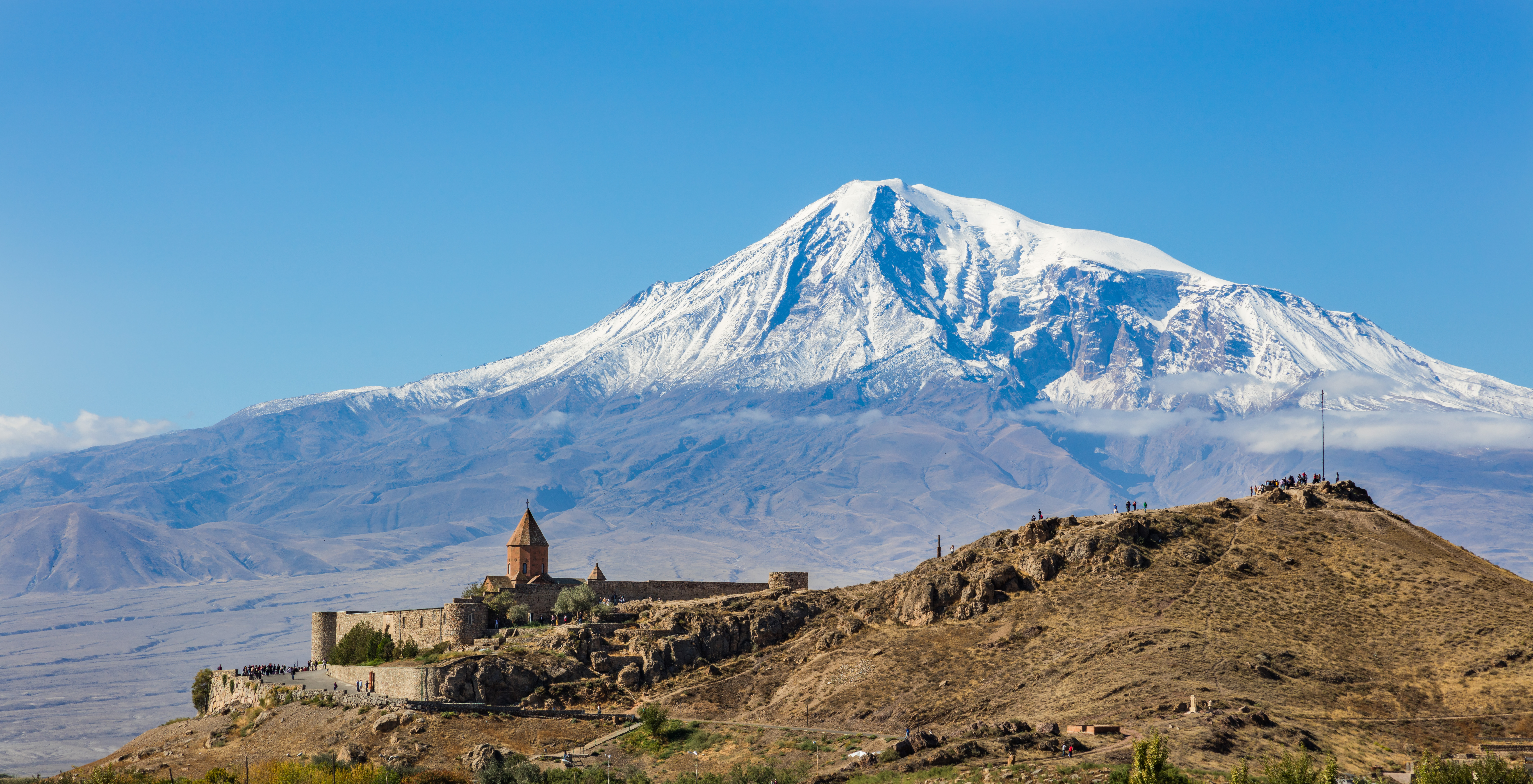Khor Virap monastery beneath Mount Ararat